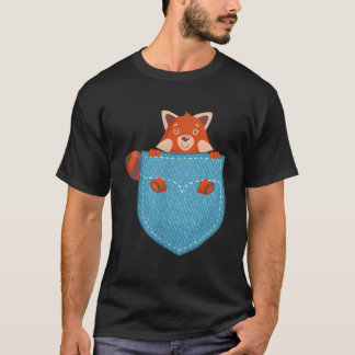ポケットの中のレッサーパンダ レッサーパンダ 動物 Tシャツ