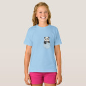 ポケットの中の可愛いパンダ Tシャツ (正面フル)