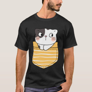ポケットの中の可愛い猫 猫のプレゼント 男の子 女の子 Tシャツ