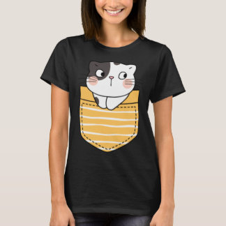 ポケットの中の可愛い猫 猫のプレゼント 男の子 女の子 Tシャツ