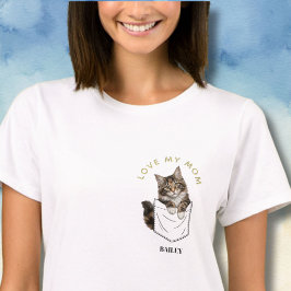 ポケットの中の愛らしいメインクーン Tシャツ