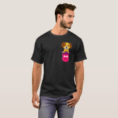 ポケットの中の愛らしい犬 Tシャツ (正面フル)