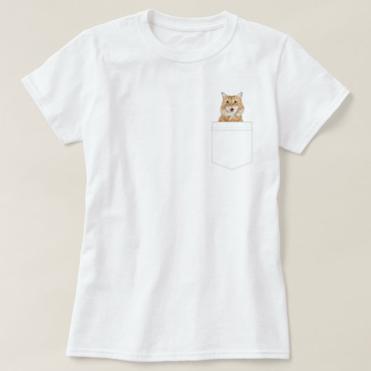 ポケットの中の猫|オーダーメイドペット写真 Tシャツ (デザイン正面)