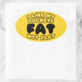 ポケットは平らにしないのが好きだ 楕円形シール (バッグ)