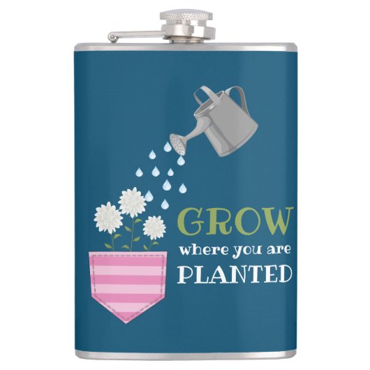 ポケットを植えた場所で成長す感動的る フラスク (正面)