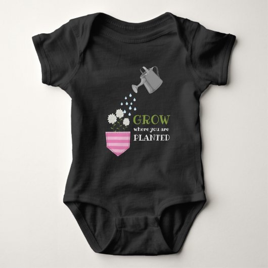 ポケットを植えた場所で成長す感動的る ベビーボディスーツ (正面)