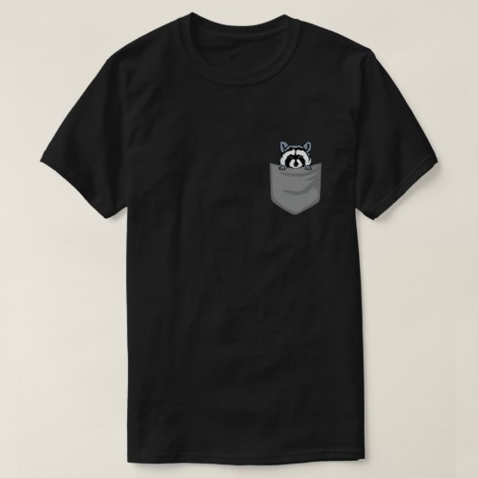 ポケットアライグマおもしろいポケットギフト Tシャツ (デザイン正面)