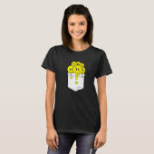 ポケットイエロースマイル顔溶融幸福グラフ Tシャツ (正面フル)