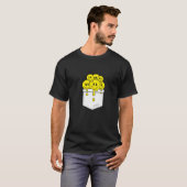 ポケットイエロースマイル顔溶融幸福グラフ Tシャツ (正面フル)