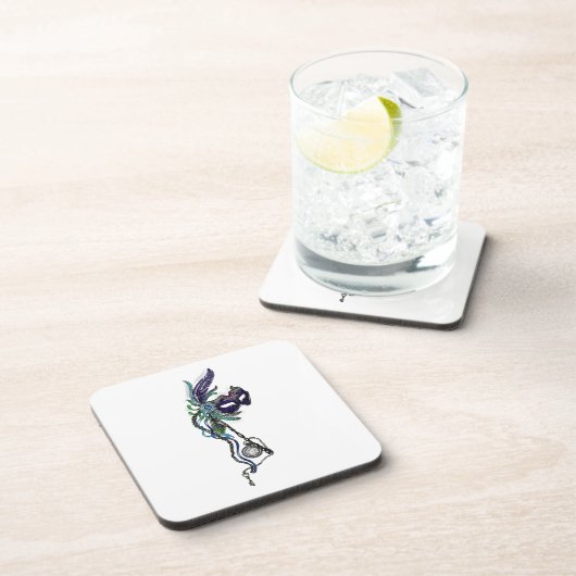 ポケットウォッチ付きマルディグラスマスク コースター (右側)