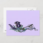 ポケットウォッチ付きマルディグラスマスク ポストカード (正面/裏面)