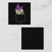 ポケットオッターウィッチハット|かわいいハロウィーンギフト スクエア名刺 (正面/裏面)