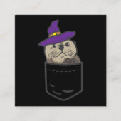 ポケットオッターウィッチハット|かわいいハロウィーンギフト スクエア名刺 (正面)