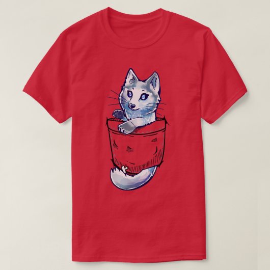ポケットキュートマーブルキツネ Tシャツ (デザイン正面)