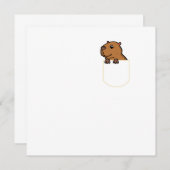 ポケットギフトに齧歯動物カピバラのポケットTシャツ 招待状 (正面/裏面)