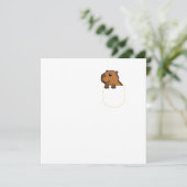 ポケットギフトに齧歯動物カピバラのポケットTシャツ 招待状 (スタンド正面)