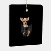ポケットクリスマスに可愛いチワワ セラミックオーナメント (右)