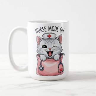 ポケットコーヒーの可愛い看護師猫 コーヒーマグカップ