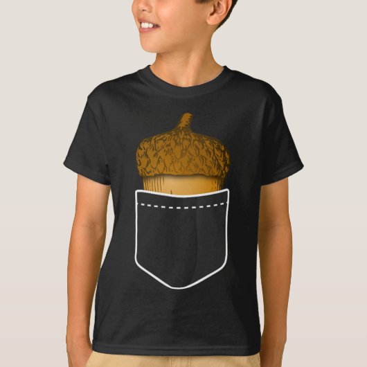 ポケットコーン – オークナット秋植物自然ティー Tシャツ (正面)