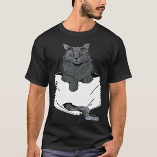 ポケットサイズのかわいいシャム猫の子猫 ネコ Tシャツ