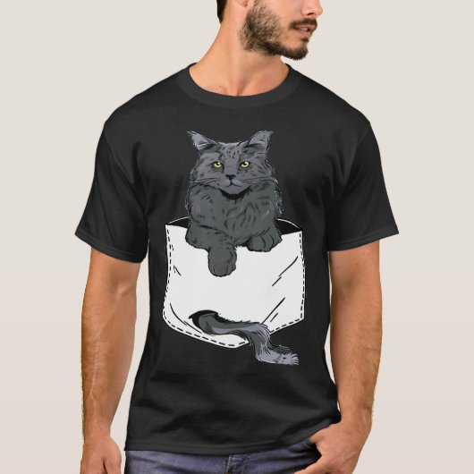 ポケットサイズのかわいいシャム猫の子猫 ネコ Tシャツ (正面)