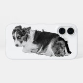ポケットサイズの子犬の目 iPhone 16ケース (裏面横)