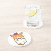 ポケットジェスターウェルシュコーギーマーディグラスドッグオーバーオウン コースター (側面)