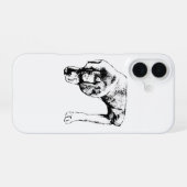 ポケットスカウト、落ち着いた子犬 iPhone 16ケース (裏面横)