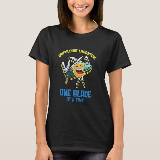 ポケットナイフ回収具及びブラック回収包丁 Tシャツ (正面)
