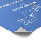 ポケットナイフ1893特許技術青写真 ポスター (角)