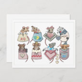 ポケットネズミバレンタインポストカード ポストカード (正面/裏面)