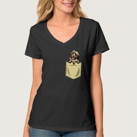 ポケットパピーにハバナの犬 Tシャツ (正面)