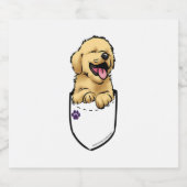 ポケットパピースゴールデンリトリバー スパークリングワインラベル (シングルラベル)