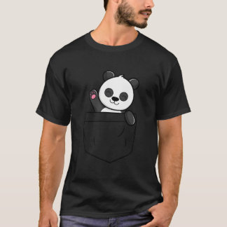 ポケットパンダの手を振るパンダ Tシャツ