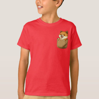 ポケットパール子供へ-柴犬版 Tシャツ