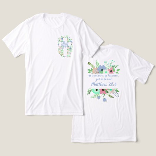 ポケットフローラクロス彼は復活イースターユニセックス トライブレンドTシャツ (デザイン正面&裏面)
