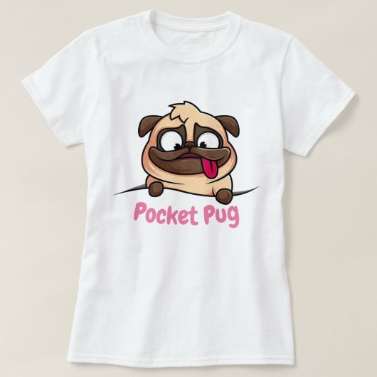 ポケットプグ Tシャツ (デザイン正面)