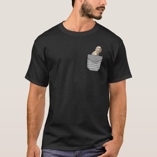 ポケットプレミアムの詳細な犬のコックポット Tシャツ (正面)