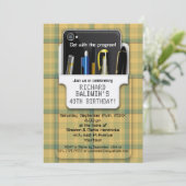 ポケットプロテクターギーク誕生日 招待状 (スタンド正面)