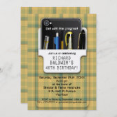 ポケットプロテクターギーク誕生日 招待状 (正面/裏面)