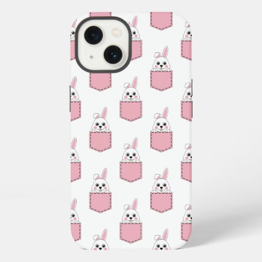 ポケットペットうさぎ柄 iPhoneケース (裏面)