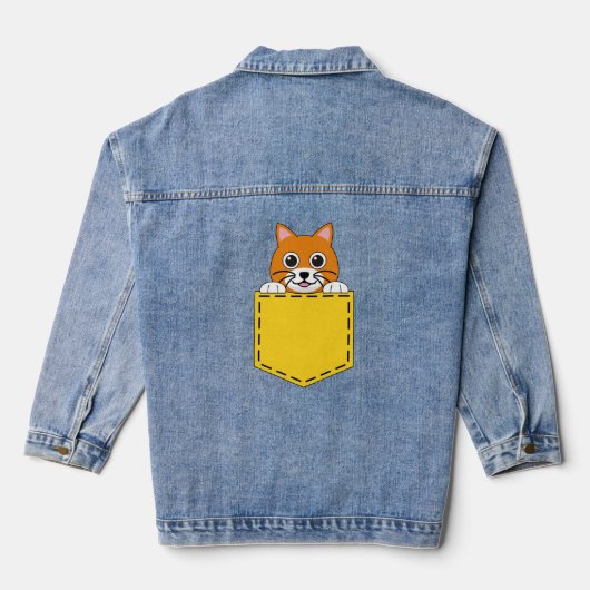 ポケットペット猫 デニムジャケット (裏面)
