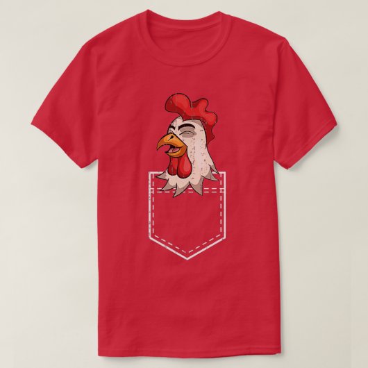ポケットルースターファーム動物鳥好き農家シック Tシャツ (デザイン正面)