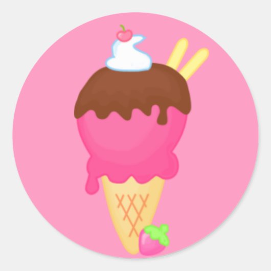 ポケット付きアイスクリーム ラウンドシール (正面)