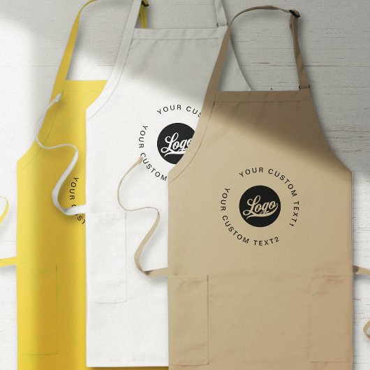 ポケット付きカスタムビジネスロゴ会社ブランド ロングエプロン