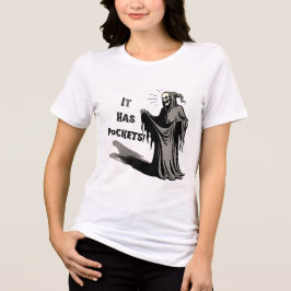 ポケット付きハロウィンTシャツ 収穫の死神 トライブレンドＴシャツ