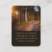 ポケット記念碑自然歩道の木 名刺 (正面)