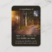 ポケット記念碑自然歩道の木 名刺 (裏面)