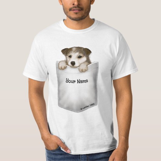 ポケット・パピー・ドッグ Tシャツ (正面)