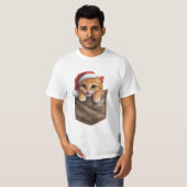 ポケットTシャツに超現実的なアニメの子猫 Tシャツ (正面フル)